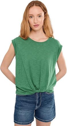 Sanctuary Knotted Muscle T-Shirts Womens Clothing Green Juice : LG (US 10-12)