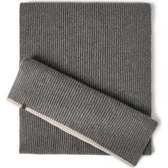 Brunello Cucinelli Knit scarf in Medium Grey at Nordstrom