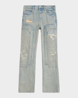 Purple Men & apos;s Double Carpenter Bootcut Denim Jeans