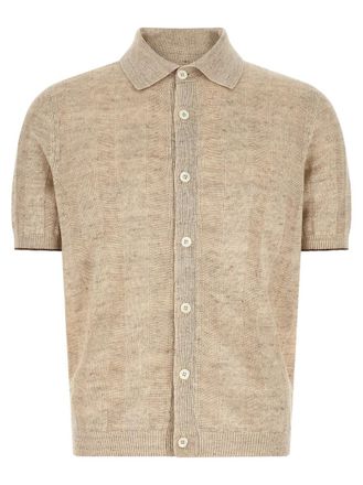 Brunello Cucinelli Beige Operated ribbed shirt