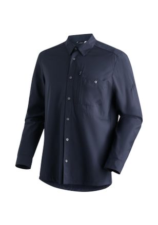 Maier Sports Funktionshemd MAIER SPORTS Magos L/S M, Herren, Gr. 50, Normalgr&ouml;ssen, blau (dunkelblau), 94% Polyester (recycelt); 6% Elasthan, Hemden Funktionshemd,