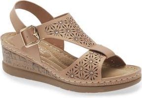 Eddie Marc Zora Wedge Sandal in Taupe at Nordstrom Rack, Size 10