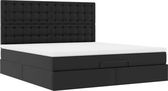 vidaXL Vidaxl - Estructura Cama Otomana Colch&oacute;n Cuero Sint&eacute;tico Negro 160x200cm