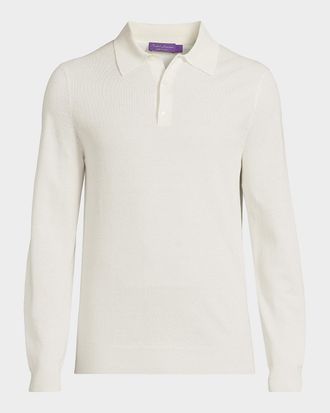 Polo Ralph Lauren Men & apos;s Polo-Collar Silk-Cotton Sweater