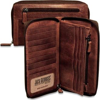 Jack Georges Voyager Large Zip-Around Travel Wallet in Brown at Nordstrom