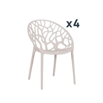 Klast Packs 4 sillas polipropileno beige 58 cm x 79 cm cm
