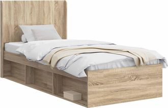 vidaXL Estructura De Cama Con Almacenamiento Y Cabecero Roble Sonoma Vidaxl