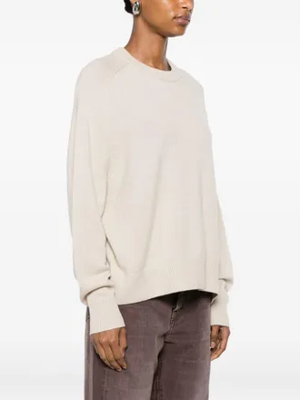 Soft Goat Crew Neck Wool Sweater - Beige