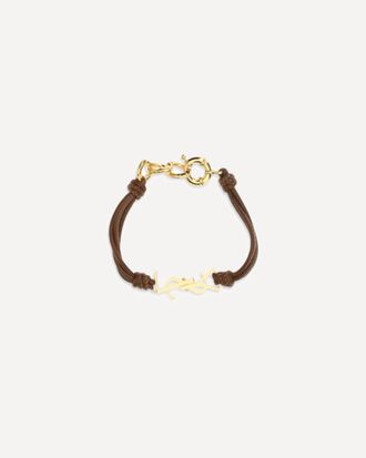 Saint Laurent Bracciale multigiro Cassandre in pelle Woman M