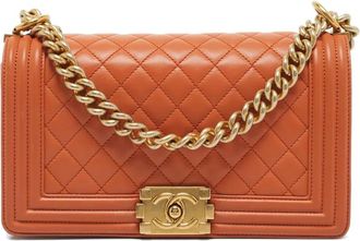 Chanel Boy quilted shoulder bag - Orange