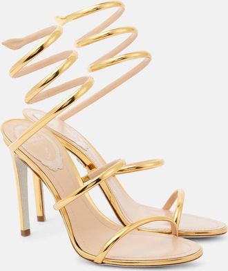 Rene Caovilla Cleo 105 mirrored leather sandals