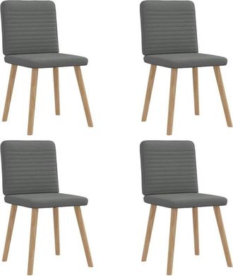 vidaXL Vidaxl - Sillas De Comedor Giratorias 4 Unidades Tela Gris Oscuro