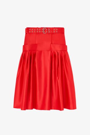 Ganni Skirt in Duchesse Satin - Size 10/12 Goji Berry