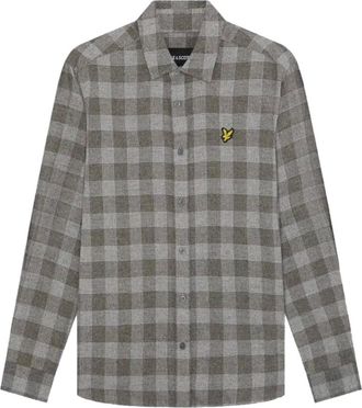 Lyle & Scott Camicia in flanella a quadri Static - - Shirts - Uomo - Grigio - M