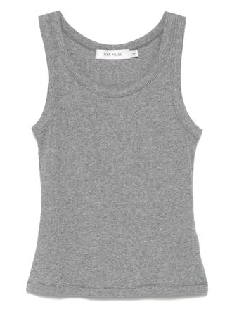 Aya Muse ribbed tank top - women - Elastane/Organic Cotton - L - Grey