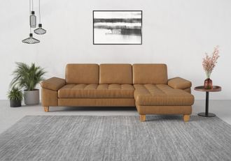 Sit&more Ecksofa »Westham L-Form« mit Recamiere, mit oder ohne Bettfunktion, Bettkasten, Füsse Eiche
