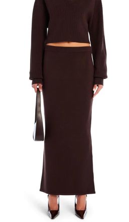 SER.O.YA Mid Rise Knit Skirt In Java