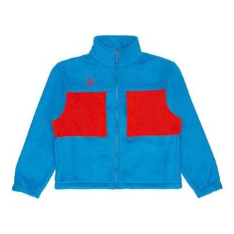 Nike Casual Cozy Contrasting Colors Fleece Jacket Blue BQ3446-411