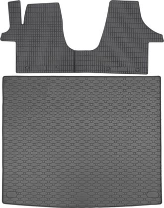 OEM Juego De Alfombrillas De Goma Para Coche Y Alfombrilla Para Maletero Para Volkswagen T6 Transporter Van (de Junio De 2015 A 2021)