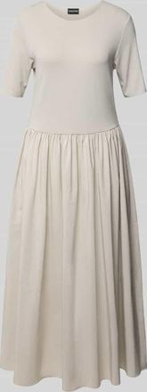 Emporio Armani Maxikleid mit Rundhalsausschnitt in Hellgrau, Gr&ouml;&szlig;e 36