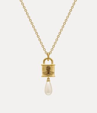 Vivienne Westwood Celestia Small Pendant Necklace Gold Pearls Women