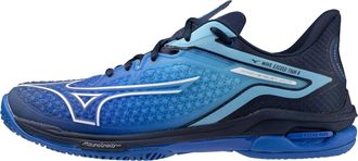 Mizuno Mens Wave Exceed Tour 6 Ac Tennis Shoes In Mugen Blue/white