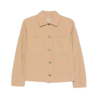 Woolrich Shirt-jas met knoopsluiting - Heren - Zomerjassen - Beige - M - Wol - Jassen