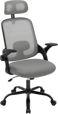 Woltu Silla De Oficina Con Apoyabrazos Y Cabecera Regulables, Sill&oacute;n Ergon&oacute;mico De Malla Transpirable Con Soporte Lumbar, Respaldo Reclinable Y Altura Regul