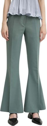 Tiger Of Sweden Veira Wijde Broek - Dames - Wijde Broeken - Groen - XS - Wol - Broeken