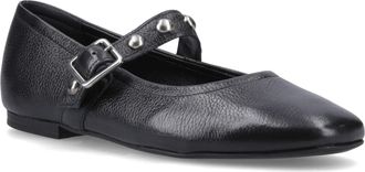 Hush Puppies Charlene Stud Ballerina Leren Dames Zwarte Ballerinas