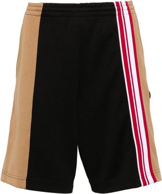 Moschino logo-patch track shorts - men - Cotton/Polyamide - 48 - Black