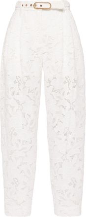 Zimmermann Natura lace tapered trousers - women - Polyester - 0 - White