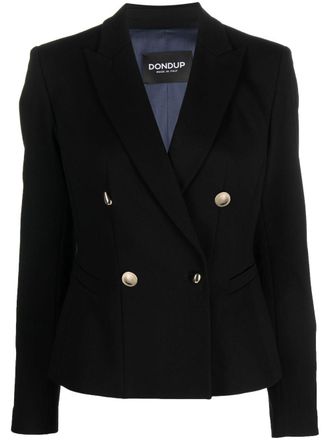 Dondup Blazer doppiopetto con revers a lancia - Nero
