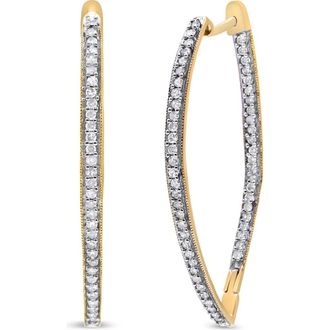 House of Brilliance 10k Yellow Gold Round Diamond Earrings at Nordstrom