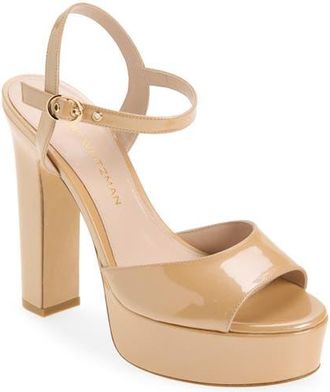 Stuart Weitzman Reade Platform Sandal in Adobe at Nordstrom, Size 10.5