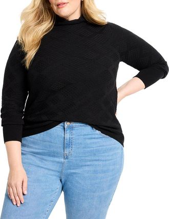 Nic+Zoe Nic+Zoe Plus Textured Diamonds Sweater