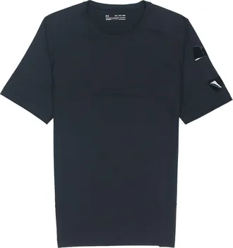 Under Armour Mens Under Armour Casual Breathable Round Neck Tight Sports Short Sleeve Black 1351815-001