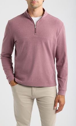 Johnnie-O Mikey Quarter Zip Pullover in Rum at Nordstrom, Size Xx-Large