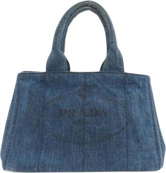 Prada Pre-owned Tote bag - Dames - Vintage Handtas - Blauw - ONE Size - Denim - Vintage
