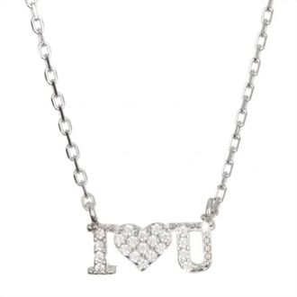 Lesa Michele I Love You Necklace In Silver