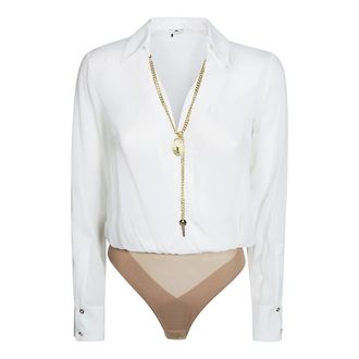 Elisabetta Franchi Camicia A Body - female - Elisabetta Franchi - Full-Body - Beige - M - Tops
