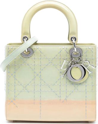 Dior 2015 medium Cannage Lady Dior lakleren tas met ombr&eacute;-effect - Groen