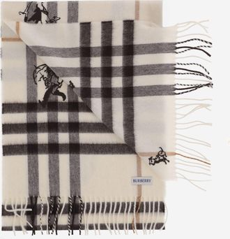 Burberry Cashmere Check Scarf - White