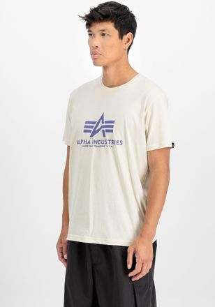 Alpha Industries T-Shirt ALPHA INDUSTRIES Basic T-Shirt, Herren, Gr. XXL, weiss (vintagewei&szlig;, night lila), Single Jersey, Obermaterial: 100% Baumwolle, bedruckt, regul