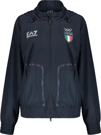 Emporio Armani Bomber Leggera con Logo - - Jackets - Donna - Blu - 2XL