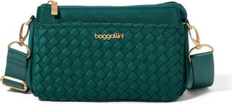 Baggallini Perry Woven Crossbody in Jade Woven Twill at Nordstrom