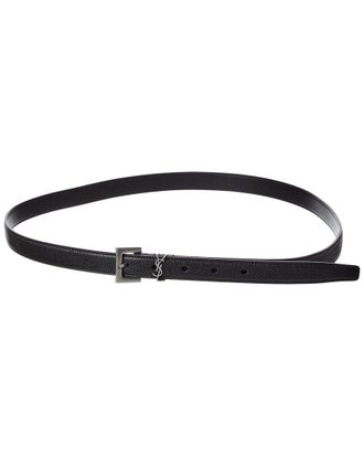 Saint Laurent Cassandre Thin Leather Belt