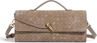 Adornia Suede Tan Woven Baguette Bag
