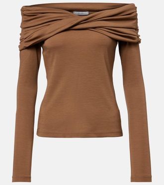 Max Mara Orafo draped virgin wool top