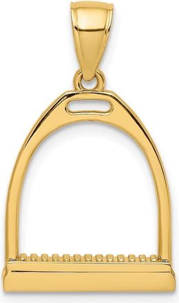 Diamond2Deal 14k Yellow Gold 3-D Polished Large Horse Stirrup Charm Pendant